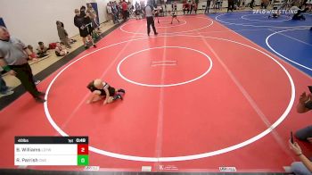 40 lbs Quarterfinal - Bryer Williams, Locust Grove Youth Wrestling vs Remy Parrish, Claremore Wrestling Club