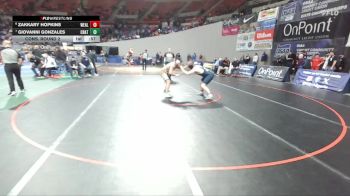 5A Boys 215 lbs Cons. Round 2 - Zakkary Hopkins, West Albany Boys vs Giovanni Gonzales, Crater Boys