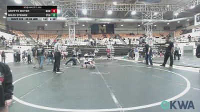 55-58 lbs Rr Rnd 5 - Griffyn Moyer, Midwest City Bombers Youth Wrestling Club vs Miles Steiner, Standfast