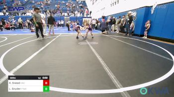 58 lbs Quarterfinal - Karleigh Sneed, Chickasha Youth Wrestling vs Lilah Snyder, Team Tulsa Wrestling Club