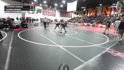 126 lbs Cons. Round 4 - Kayden Vasquez, South Hills vs Raymond Carbajal, Santa Fe