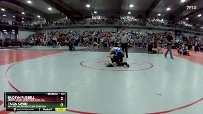 110 lbs Champ. Round 2 - Taiga Kwon, Willard Youth Wrestling Club-AAA vs Hudsyn Russell, Seneca Youth Wrestling Club-AAA