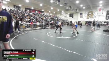 150 lbs Champ. Round 2 - Caesar Navarro, Agoura vs Siddarth Pillai, La Canada