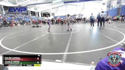88 lbs Round 1 (4 Team) - Calvin Loveall, East Kansas Eagles Red vs Czarlie Diffee, Untouchables Purple