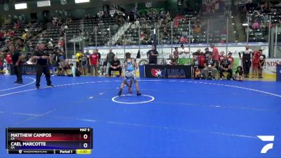 70 lbs Quarterfinal - Matthew Campos, CA vs Cael Marcotte, CA