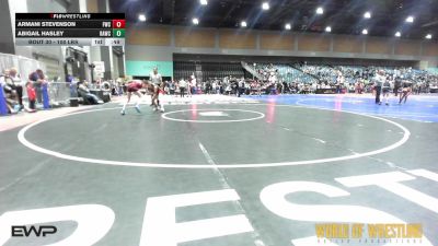 100 lbs Consi Of 16 #2 - Armani Stevenson, Fergus Wrestling Club vs Abigail Hasley, RAWC