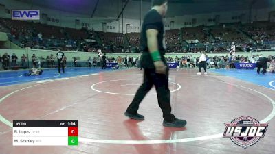 160 lbs Quarterfinal - Bronson Lopez, Derby Wrestling Club vs Makylan Stanley, Blaine County Grapplers