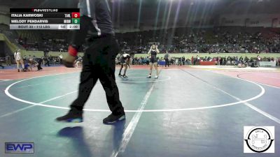 110 lbs Round Of 16 - Italia Karwoski, Tahlequah Wrestling Club vs Melody Pendarvis, Midwest City Lady Bombers