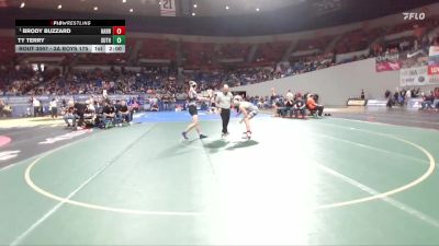 3A Boys 175 lbs Quarterfinal - Brody Buzzard, Harrisburg Boys vs Ty Terry, Sutherlin Boys