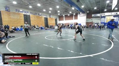 157 lbs Champ. Round 1 - Carmine Martinez, Brawley Union vs Anthony Peraza, Warren