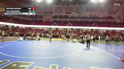 130 lbs 3rd Place Match - Kali Waggoner, Tri-Valley vs Mattisin Bidiman, Homedale