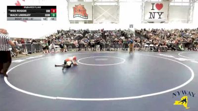 47 lbs Cons. Round 3 - Mack Lindsley, Cato Blue Devils Wrestling vs Wes Roggie, Beaver River Wrestling