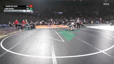 5A Boys 215 lbs Champ. Round 1 - Liam Staley, West Albany Boys vs Dante De Leon, Hillsboro Boys