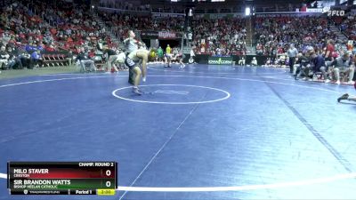 2A-157 lbs Champ. Round 2 - Sir Brandon Watts, Bishop Heelan Catholic vs Milo Staver, Creston