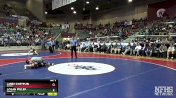 4A 113 lbs 1st Place Match - Logan Miller, Gravette vs Jaren Huffman, Dover