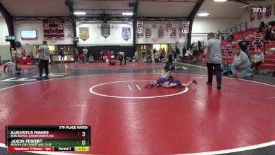 5th Place Match - Jaxon Feikert, Keokuk Kids Wrestling Club vs Augustus Manes, Burlington Junior Wrestling