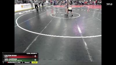 108 lbs Cons. Round 5 - Colton Ryan, BGAH vs Wes Hamman, South Williamsport Area Hs
