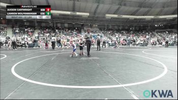 37 lbs Round Of 16 - Jaxson Cartwright, Midwest City Bombers Youth Wrestling Club vs Lawson Wolfenberger, Keystone Kids Wrestling Club
