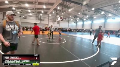 52 lbs Round 1 - Heidi Crowsey, Ranger 47 Wrestling Club vs Ariel Balcazar-Martinez, Warhawk Wrestling Academy