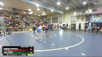 190 lbs Champ. Round 2 - Robert Oropeza, Yorba Linda vs Sam Garza, Fountain Valley