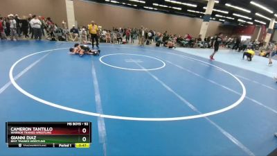 92 lbs Cons. Round 3 - Gianni Diaz, Best Trained Wrestling vs Cameron Tantillo, Warrior Trained Wrestling
