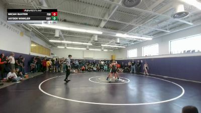 132 lbs Quarterfinal - Jayden Winkler, Greybull MS vs Micah Baxter, Powell Middle School