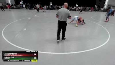 126 lbs Cons. Round 9 - Jack Simpson, Black Fox Wrestling Academy vs Luke Cline, Missouri