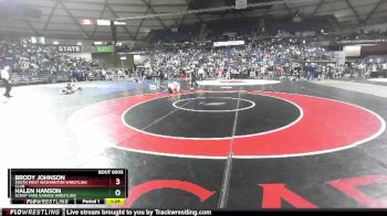 113 lbs Champ. Round 1 - Brody Johnson, South West Washington Wrestling Club vs Halen Hanson, Scrap Yard Garage Wrestling