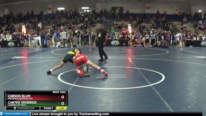 100 lbs Champ. Round 1 - Carson Blum, Michigan Grappler RTC vs Carter ...