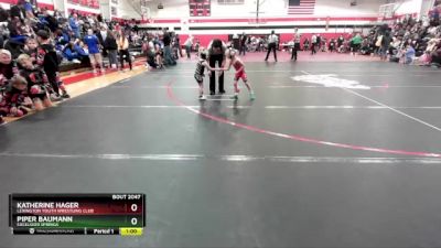 35-38 lbs Round 3 - Katherine Hager, Lexington Youth Wrestling Club vs Piper Baumann, Excelsior Springs