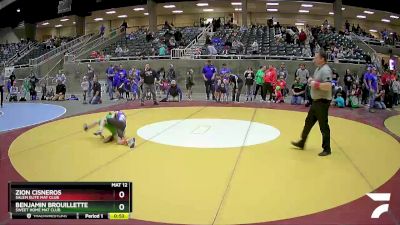 62 lbs Quarterfinal - Benjamin Brouillette, Sweet Home Mat Club vs Zion Cisneros, Salem Elite Mat Club