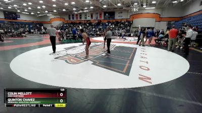 125 lbs Cons. Round 3 - Colin Mellott, Ohio Northern vs Quinton Chavez, Nebraska Wesleyan University