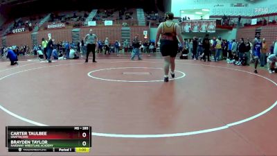 285 lbs Cons. Round 2 - Brayden Taylor, HardWay Wrestling Academy vs Carter Taulbee, Unattached