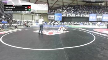 Girls 3A 120 lbs Quarterfinal - Malia Ottow, Snohomish (Girls) vs Sofia Lie, River Ridge (Girls)