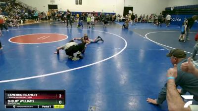 54-57 lbs Round 1 - Shelby Williams, Douglas WC vs Cameron Bramlet, Casper Wrestling Club