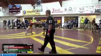 165 lbs Quarterfinal - Chase Short, Montana State University-Northern (Mont.) vs Jesus Zamorano, Menlo College (Calif.)