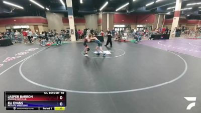 92 lbs Cons. Semi - Jasper Barron, Spartan Mat Club vs Eli Evans, ReZults Wrestling