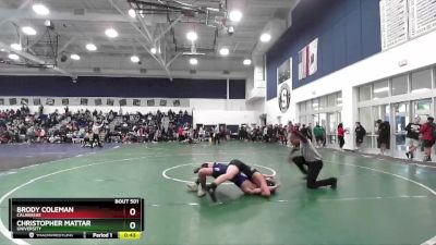 157 lbs Cons. Round 2 - Christopher Mattar, University vs Brody Coleman, Calabasas