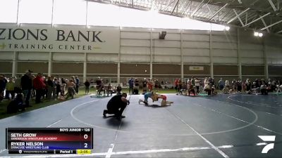 126 lbs Champ. Round 2 - Seth Grow, Sanderson Wrestling Academy vs Ryker Nelson, Syracuse Wrestling Club