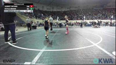 67 lbs Quarterfinal - Aubrey Snyder, Team Tulsa Wrestling Club vs N`cyla Brown, OKC Saints Wrestling