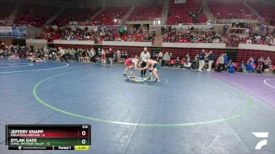 215 lbs Round 1 (16 Team) - Dylan Gass, Comal Smithson Valley vs Jeffery Knapp, Midlothian Heritage