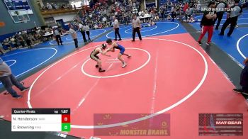 92 lbs Quarterfinal - Noah Henderson, HARRAH BTB vs Cale Browning, Kingfisher