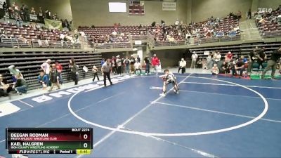 92 lbs Cons. Round 2 - Deegan Rodman, Fruita Wildcat Wrestling Club vs Kael Halgren, Iron County Wrestling Academy