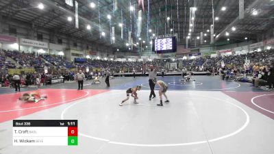 73 lbs Round Of 16 - Tristen Craft, Badlands Elite vs Hunter Wickam, Severance WC