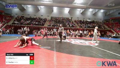 90 lbs Semifinal - Drew Alberty, Tulsa Blue T Panthers vs Dylan Sadler, Barnsdall Youth Wrestling