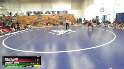 125 lbs Semis & 3rd Wb (16 Team) - Jesus Juarez, Sierra College vs Cristian Cruz, Skyline College