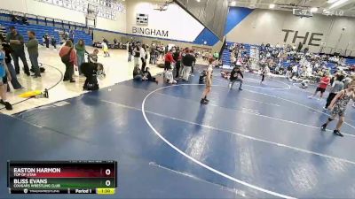 103 lbs Cons. Round 2 - Bliss Evans, Cougars Wrestling Club vs Easton Harmon, Top Of Utah