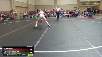 130 lbs Quarterfinal - Lincoln Hinchman, Contenders Wrestling Academy vs Blake King, Rabbit Turner Wrestling