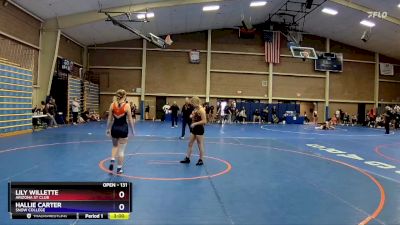 131 lbs Cons. Round 3 - Lily Willette, Arizona St Club vs Hallie Carter, Snow College