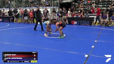 78 lbs Champ. Round 2 - Jaxson Ohly, WI vs Austin Armstrong, ID